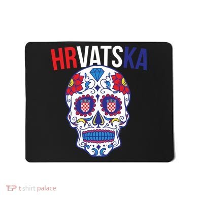 Croatia Hrvatska Soccer Skull Mousepad