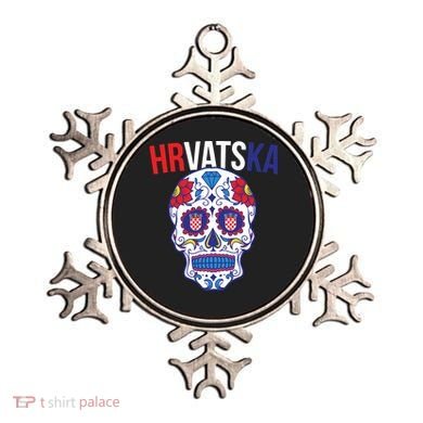 Croatia Hrvatska Soccer Skull Ornament