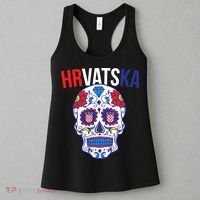 Croatia Hrvatska Soccer Skull Women's Tank Top thumb 3