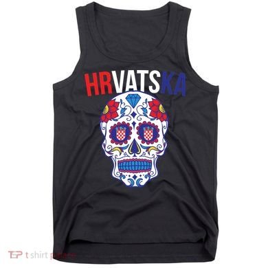 Croatia Hrvatska Soccer Skull Tank Top