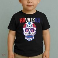 Croatia Hrvatska Soccer Skull Toddler T-Shirt thumb 2