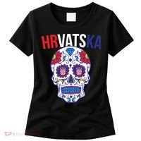 Croatia Hrvatska Soccer Skull Women's T-Shirt thumb 0