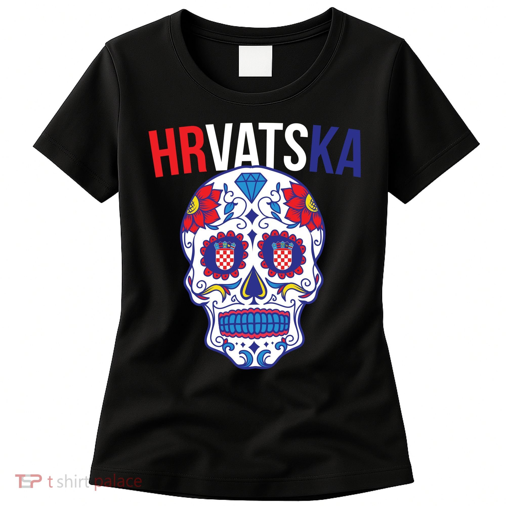 Croatia Hrvatska Soccer Skull Women's T-Shirt