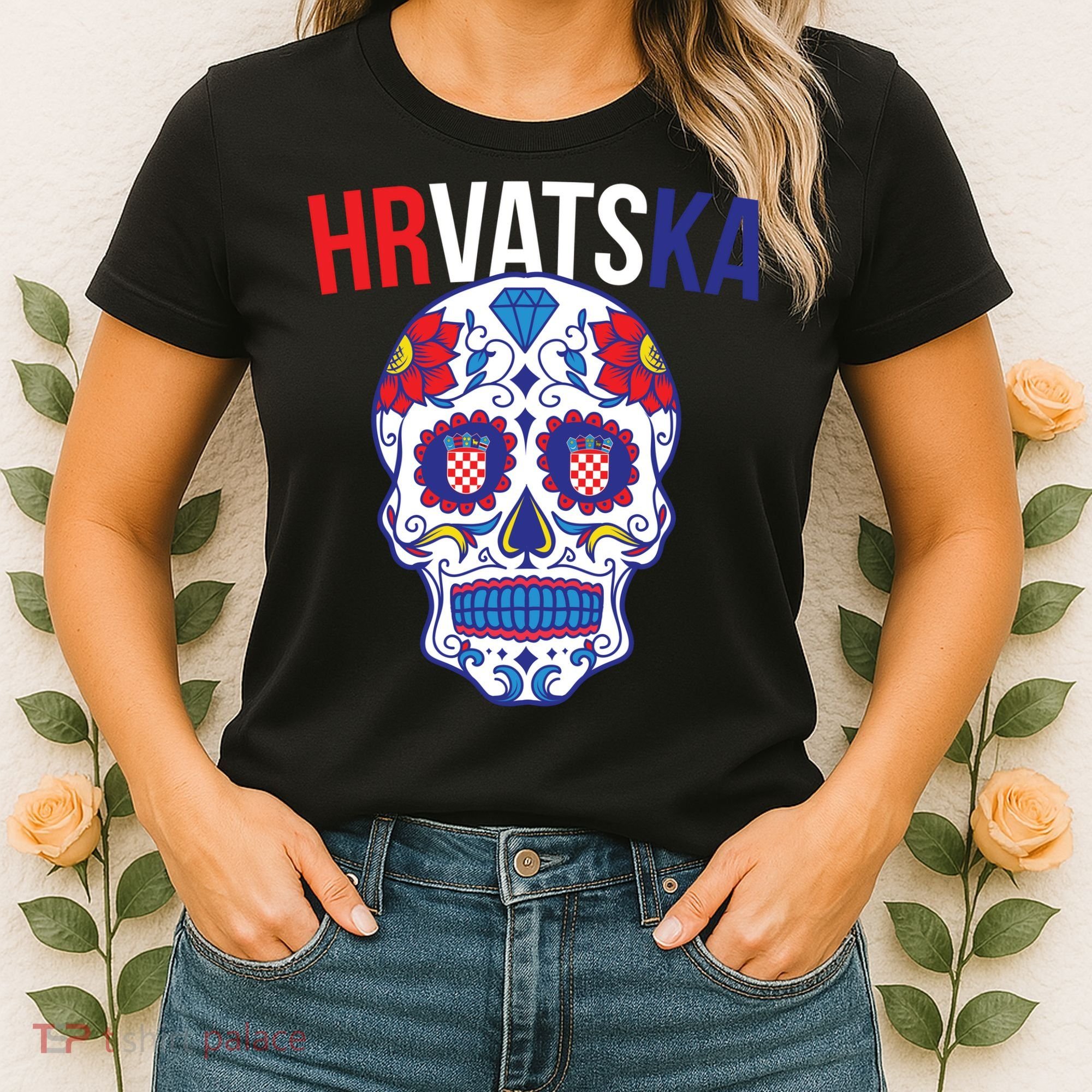 Croatia Hrvatska Soccer Skull Women's T-Shirt