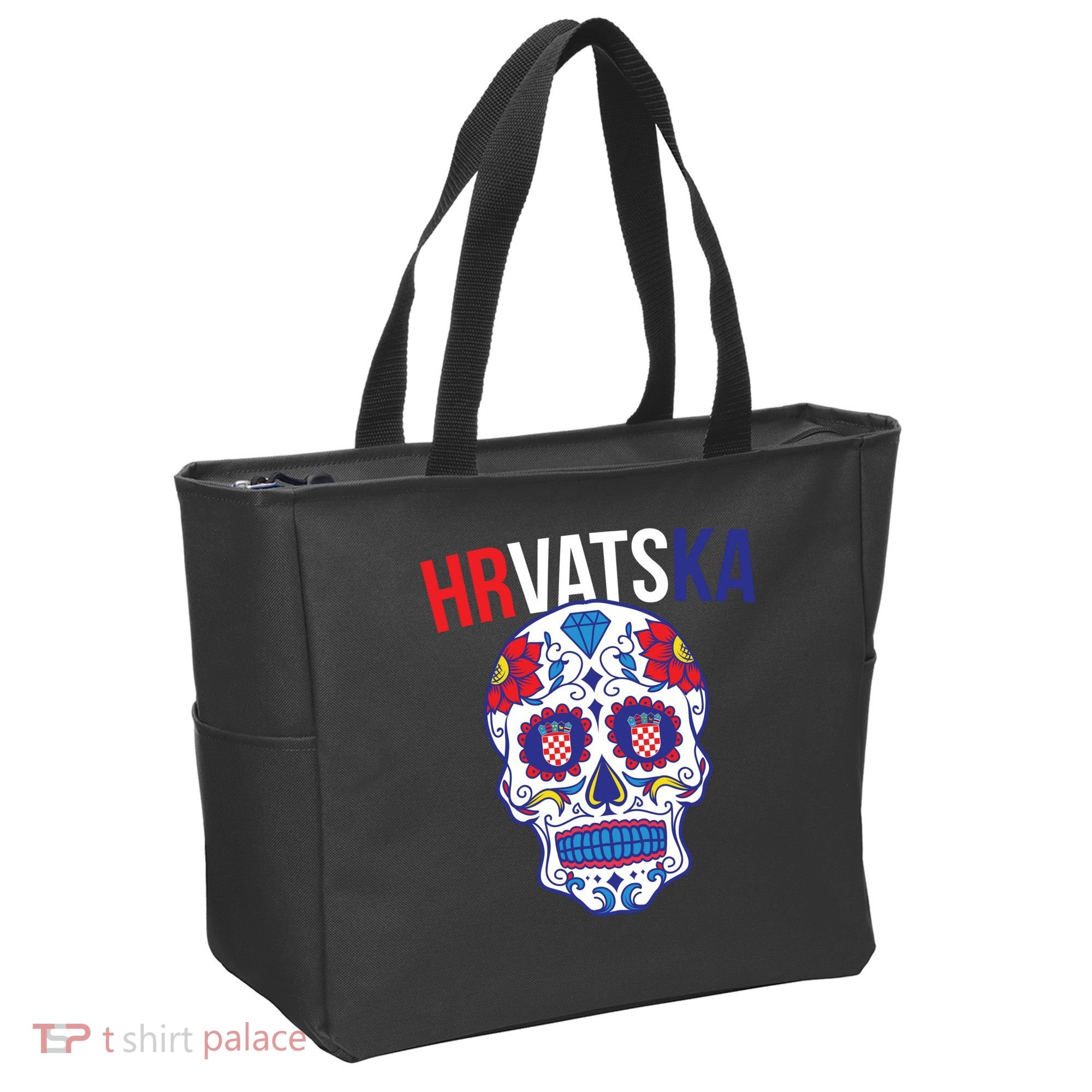 Croatia Hrvatska Soccer Skull Tote Bag