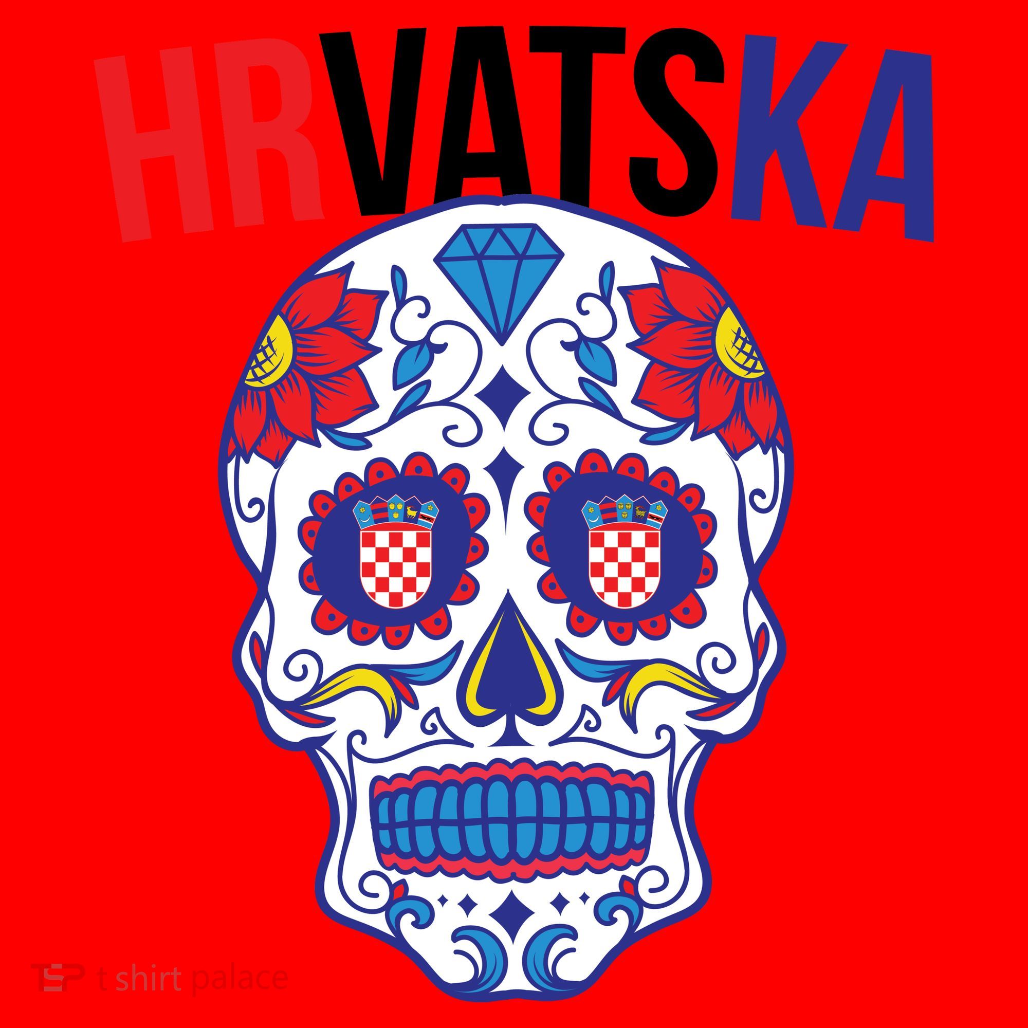 Croatia Hrvatska Soccer Skull Santa Hat