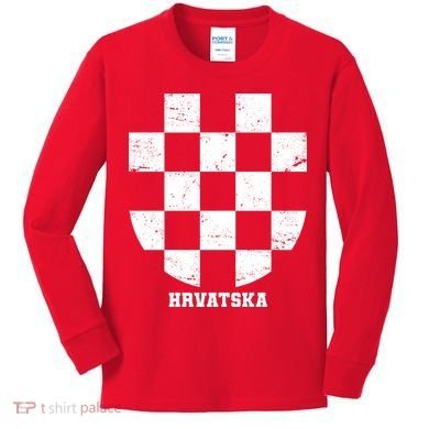 Croatia HRVATSKA Team Jersey Kids Long Sleeve Shirt
