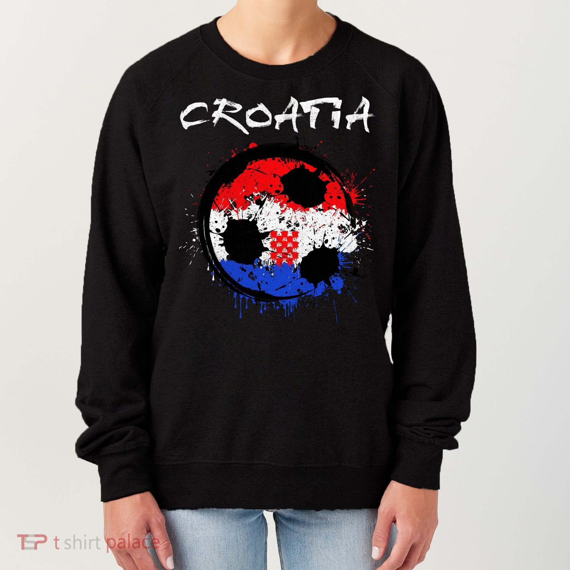 Croatia Soccer Ball Flag Women's Sweatshirt