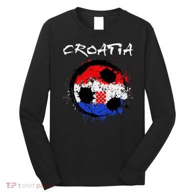 Croatia Soccer Ball Flag Long Sleeve Shirt