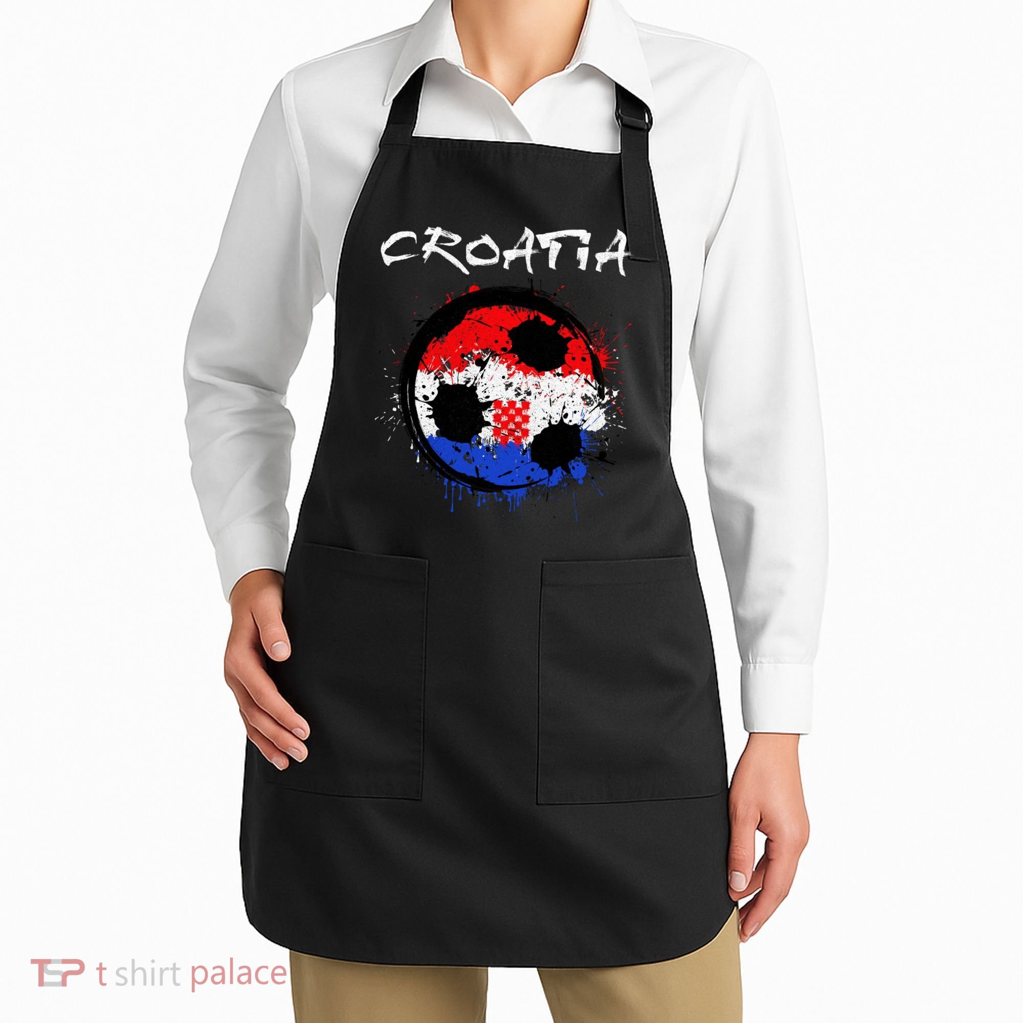 Croatia Soccer Ball Flag Apron