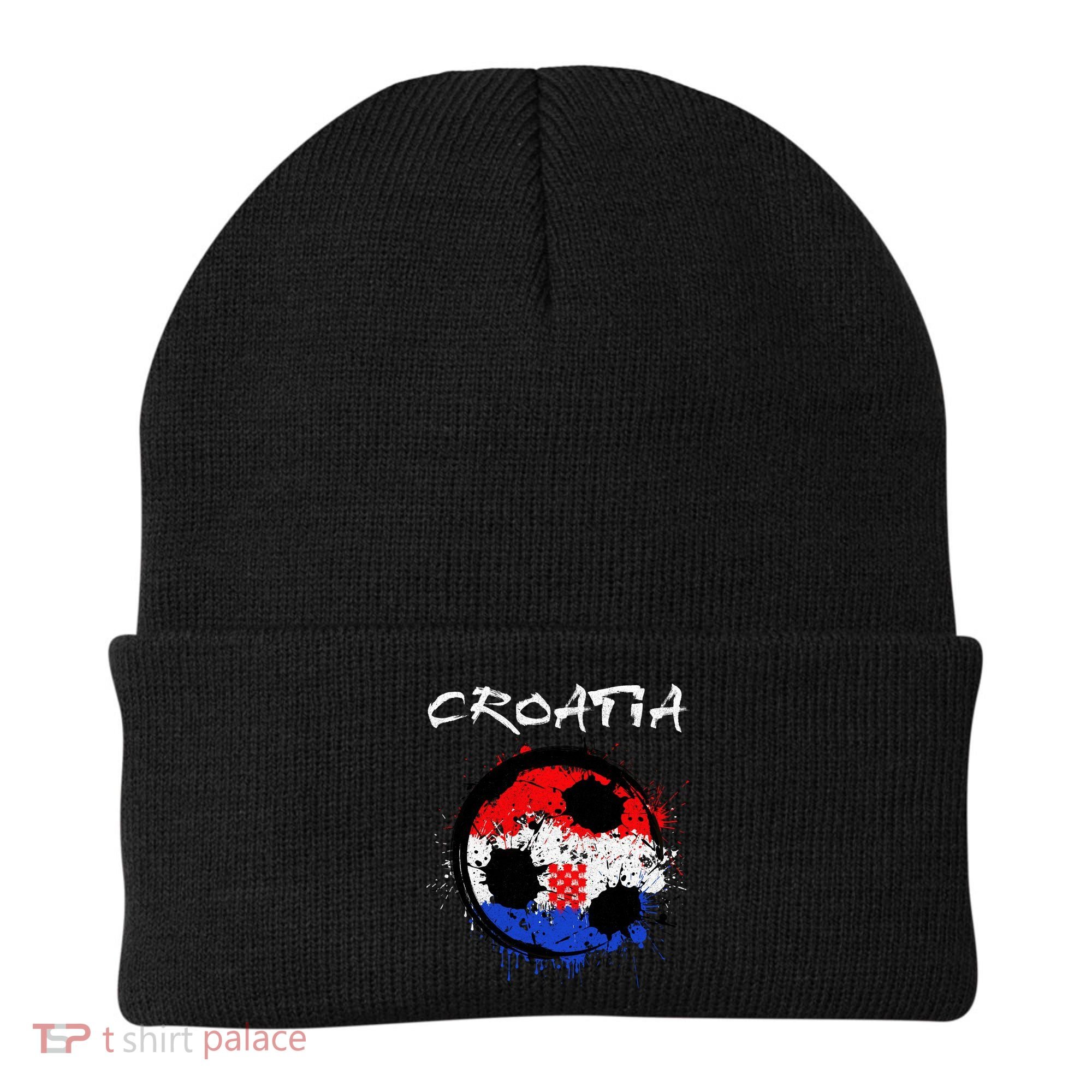 Croatia Soccer Ball Flag Beanie