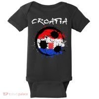Croatia Soccer Ball Flag Baby Bodysuit thumb 0