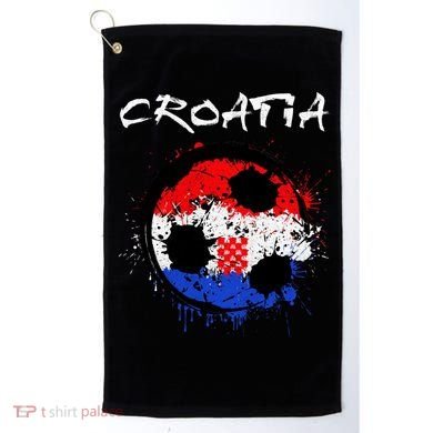 Croatia Soccer Ball Flag Golf Towel