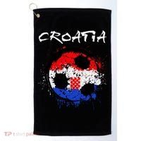Croatia Soccer Ball Flag Golf Towel thumb 0