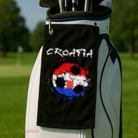 Croatia Soccer Ball Flag Golf Towel thumb 2
