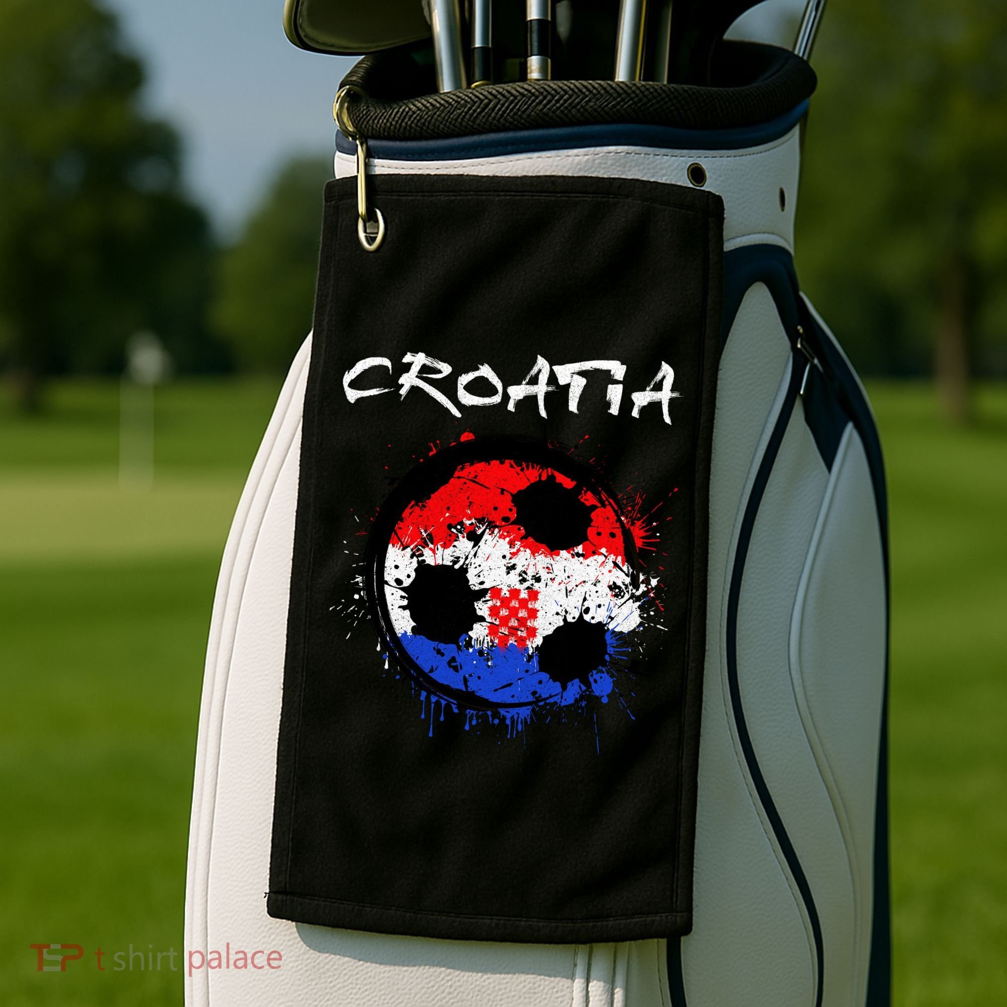 Croatia Soccer Ball Flag Golf Towel