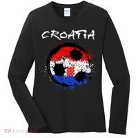 Croatia Soccer Ball Flag Women's Long Sleeve Shirt thumb 0