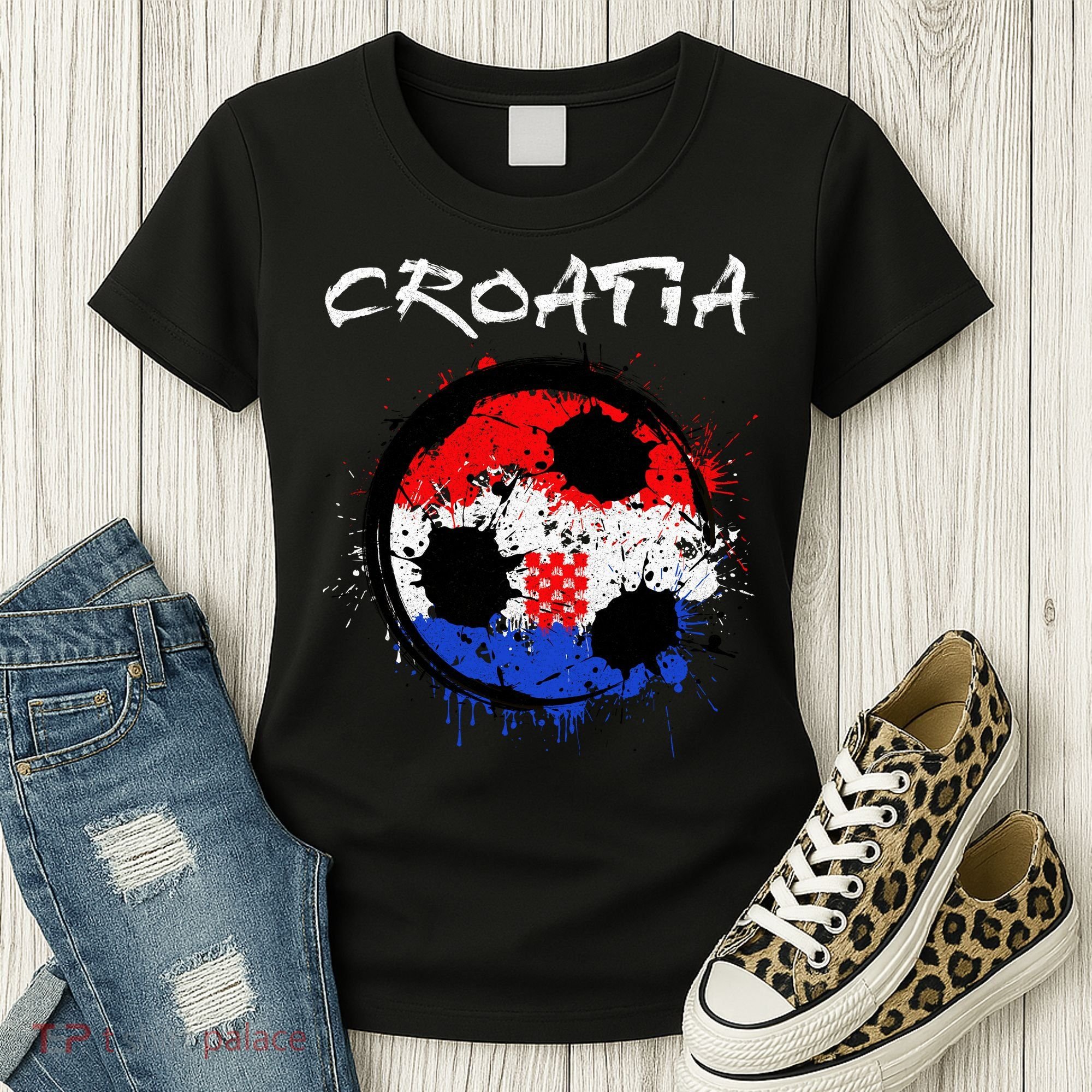 Croatia Soccer Ball Flag Women's T-Shirt