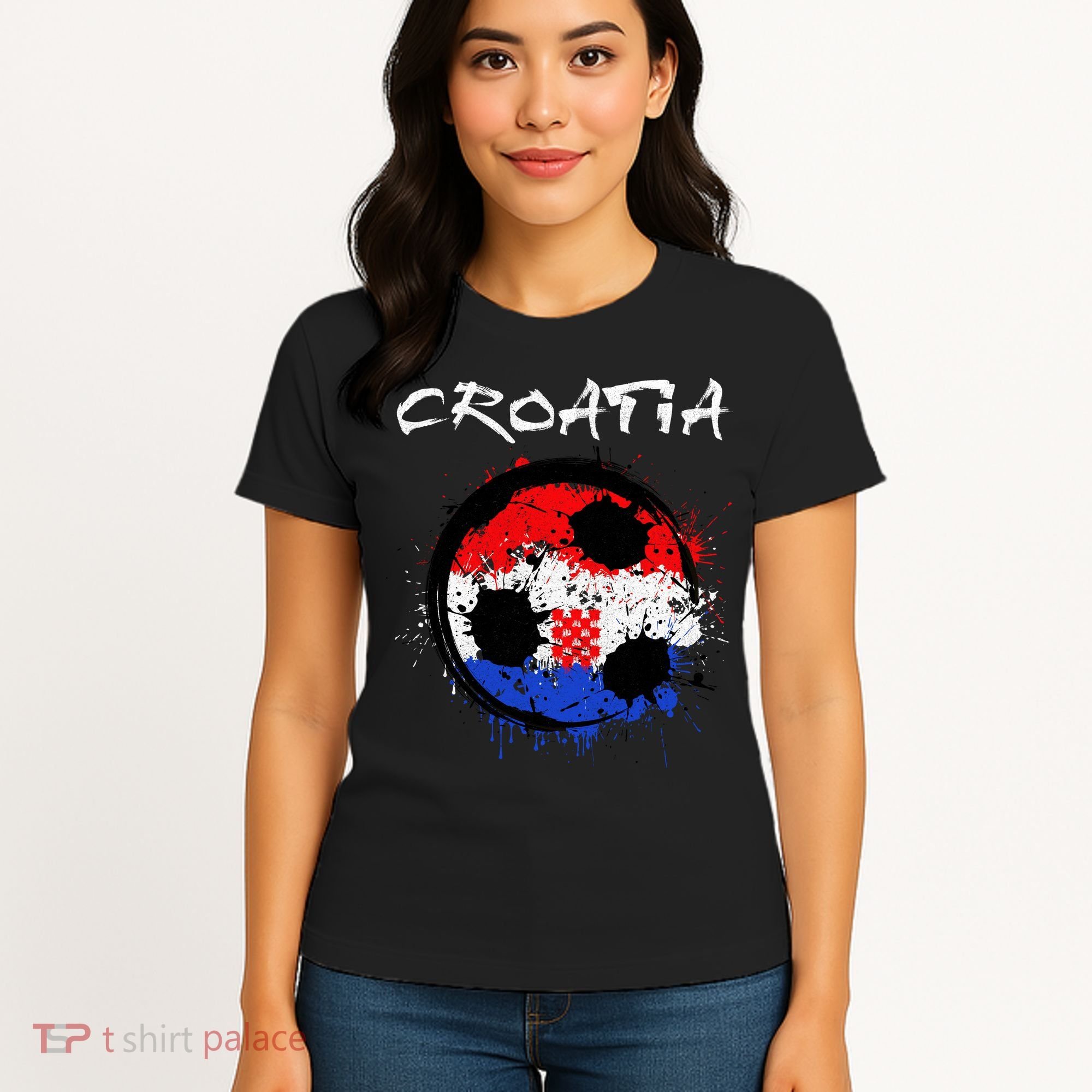 Croatia Soccer Ball Flag Women's T-Shirt