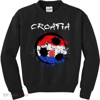 Croatia Soccer Ball Flag Kids Sweatshirt