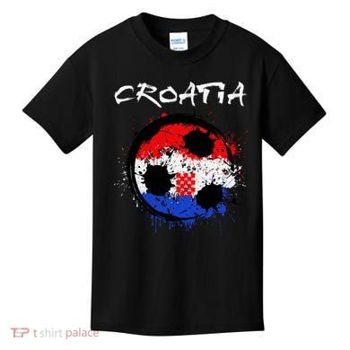 Croatia Soccer Ball Flag Kids T-Shirt
