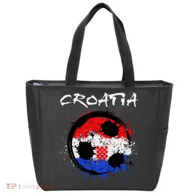 Croatia Soccer Ball Flag Tote Bag