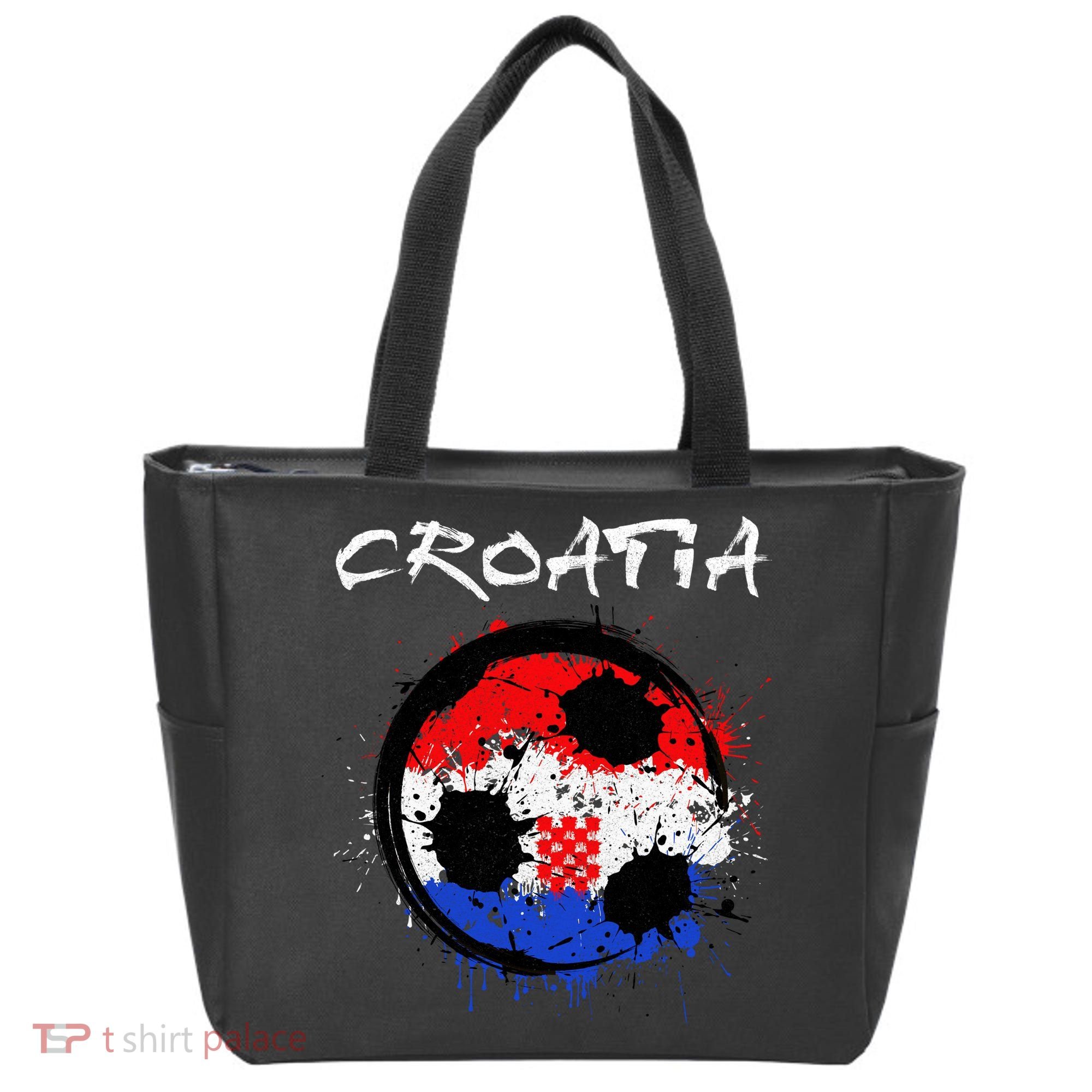 Croatia Soccer Ball Flag Tote Bag