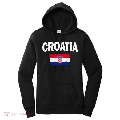 Croatia Team Vintage Soccer Flag Women's Hoodie