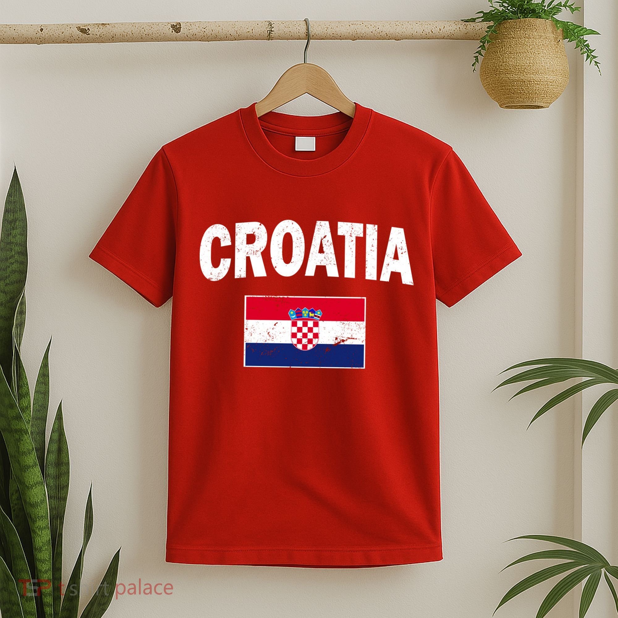 Croatia Team Vintage Soccer Flag T-Shirt