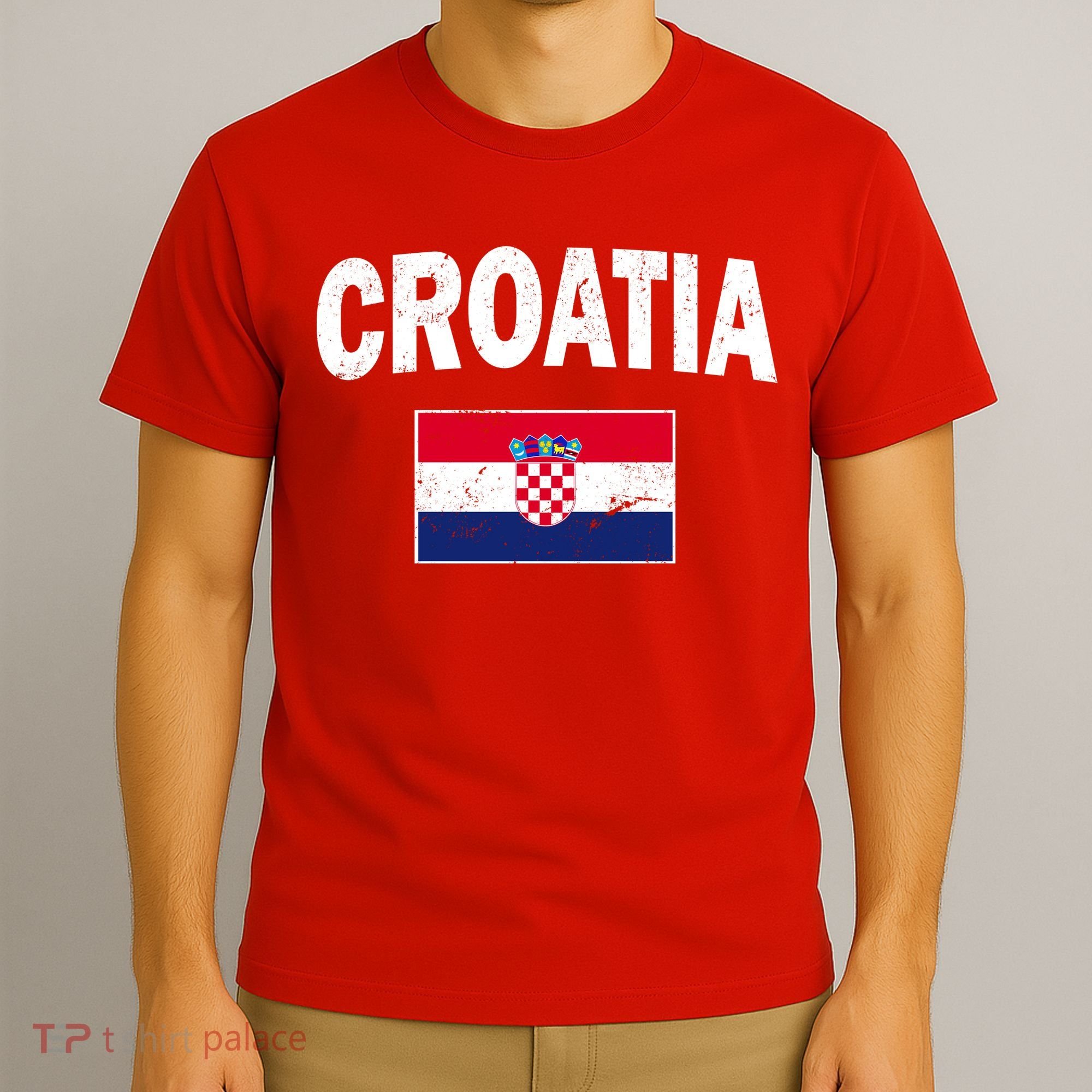 Croatia Team Vintage Soccer Flag T-Shirt