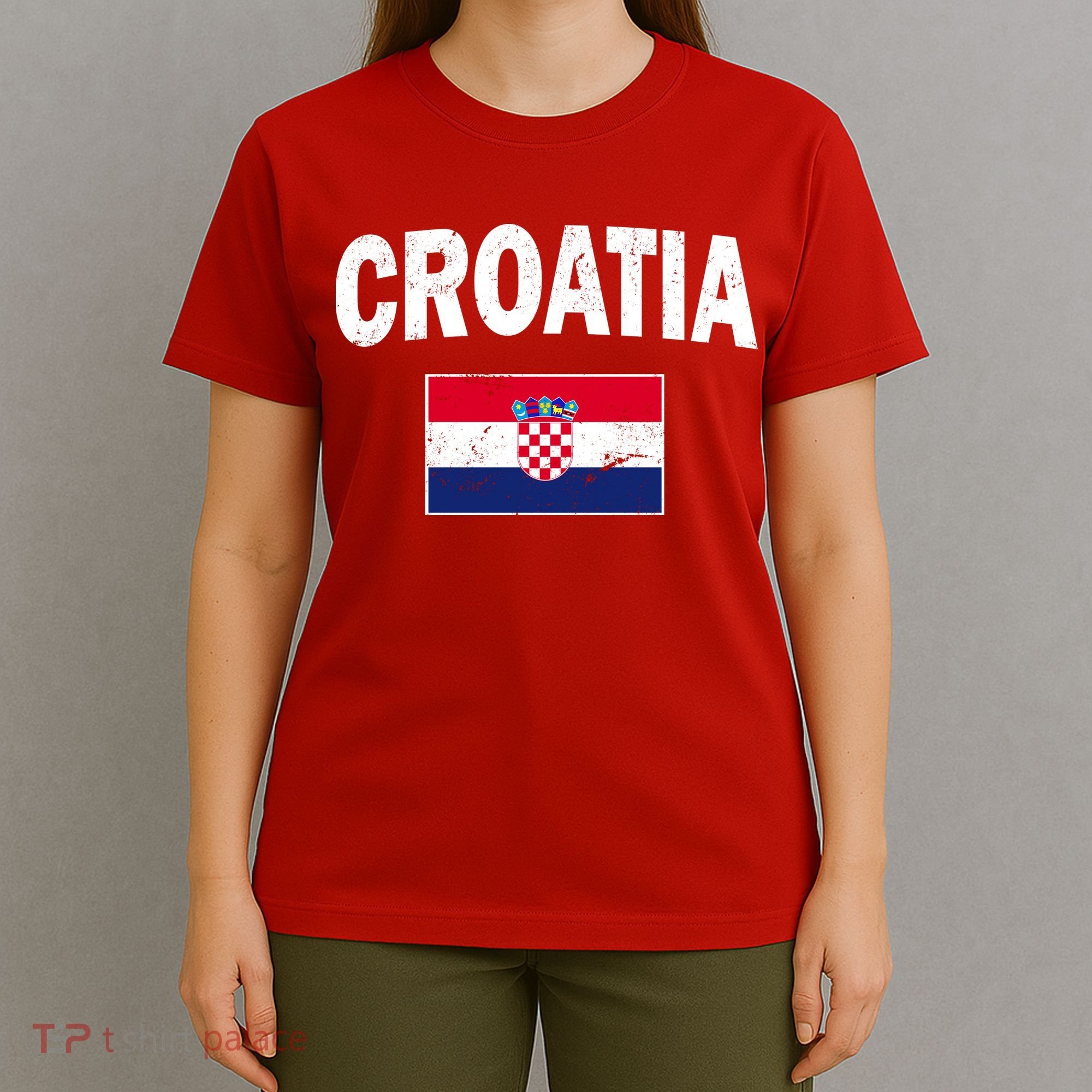 Croatia Team Vintage Soccer Flag T-Shirt