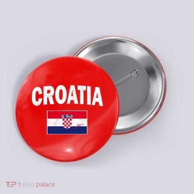 Croatia Team Vintage Soccer Flag Button