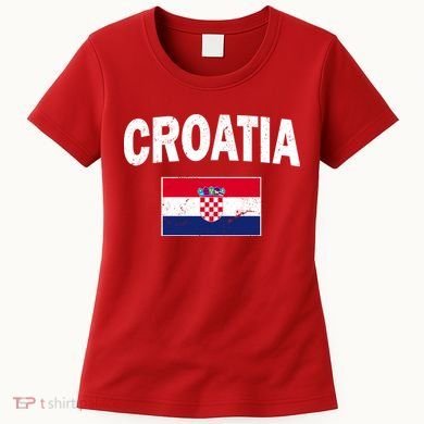 Croatia Team Vintage Soccer Flag Women's T-Shirt