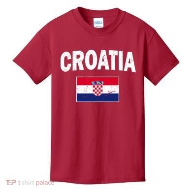 Croatia Team Vintage Soccer Flag Kids T-Shirt