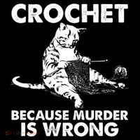 Crochet Because Murder Is Wrong Cat Bucket Hat thumb 4