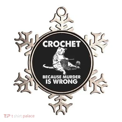 Crochet Because Murder Is Wrong Cat Ornament
