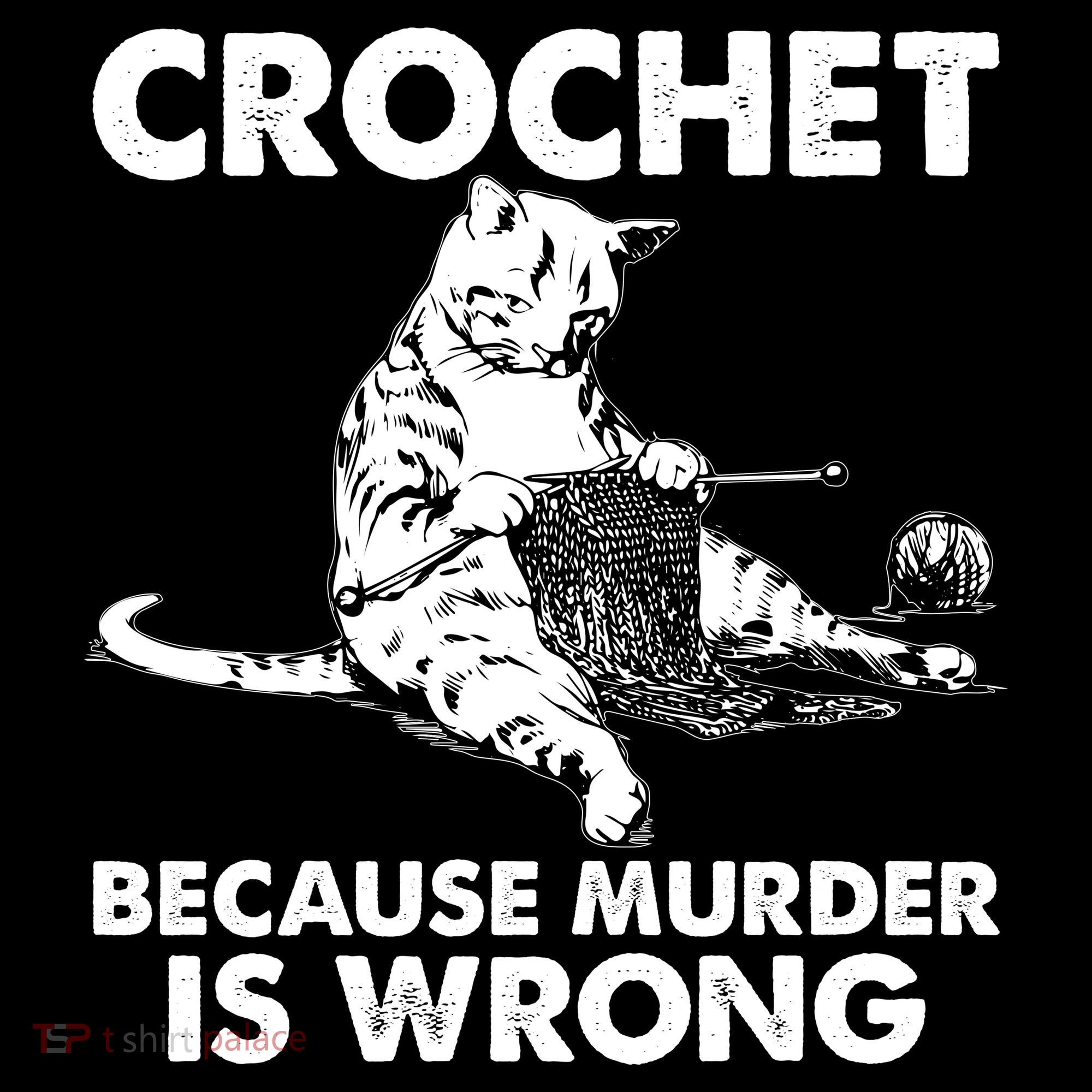 Crochet Because Murder Is Wrong Cat Ornament