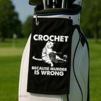 Crochet Because Murder Is Wrong Cat Golf Towel thumb 2