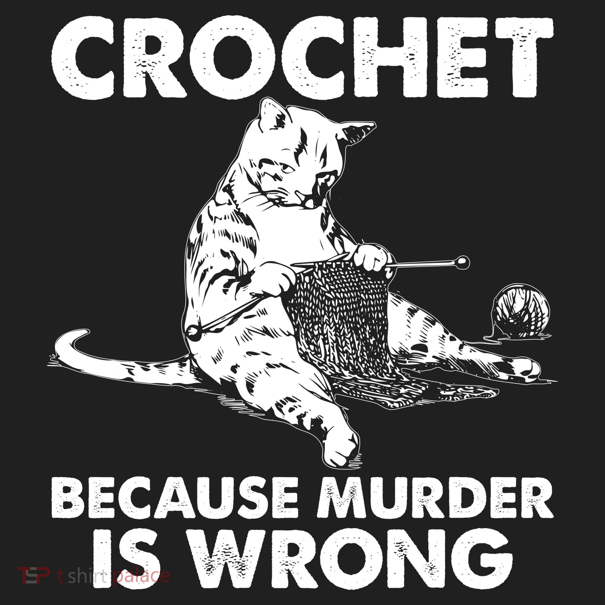 Crochet Because Murder Is Wrong Cat Golf Towel