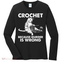 Crochet Because Murder Is Wrong Cat Women's Long Sleeve Shirt thumb 0