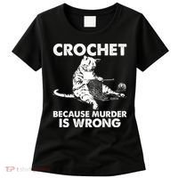 Crochet Because Murder Is Wrong Cat Women's T-Shirt thumb 0