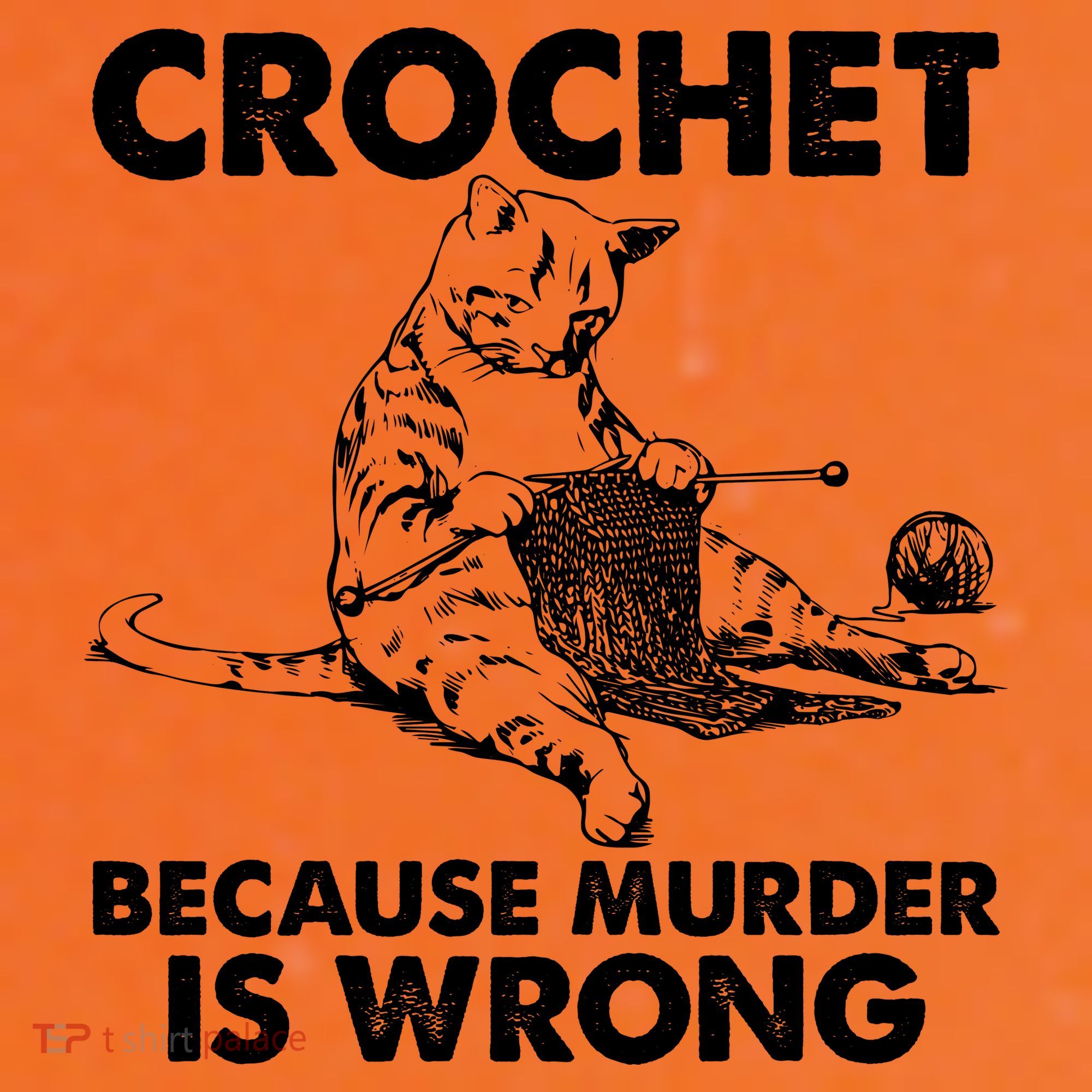 Crochet Because Murder Is Wrong Cat Coffee Mug
