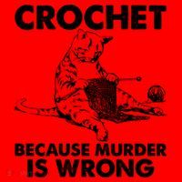 Crochet Because Murder Is Wrong Cat Santa Hat thumb 1