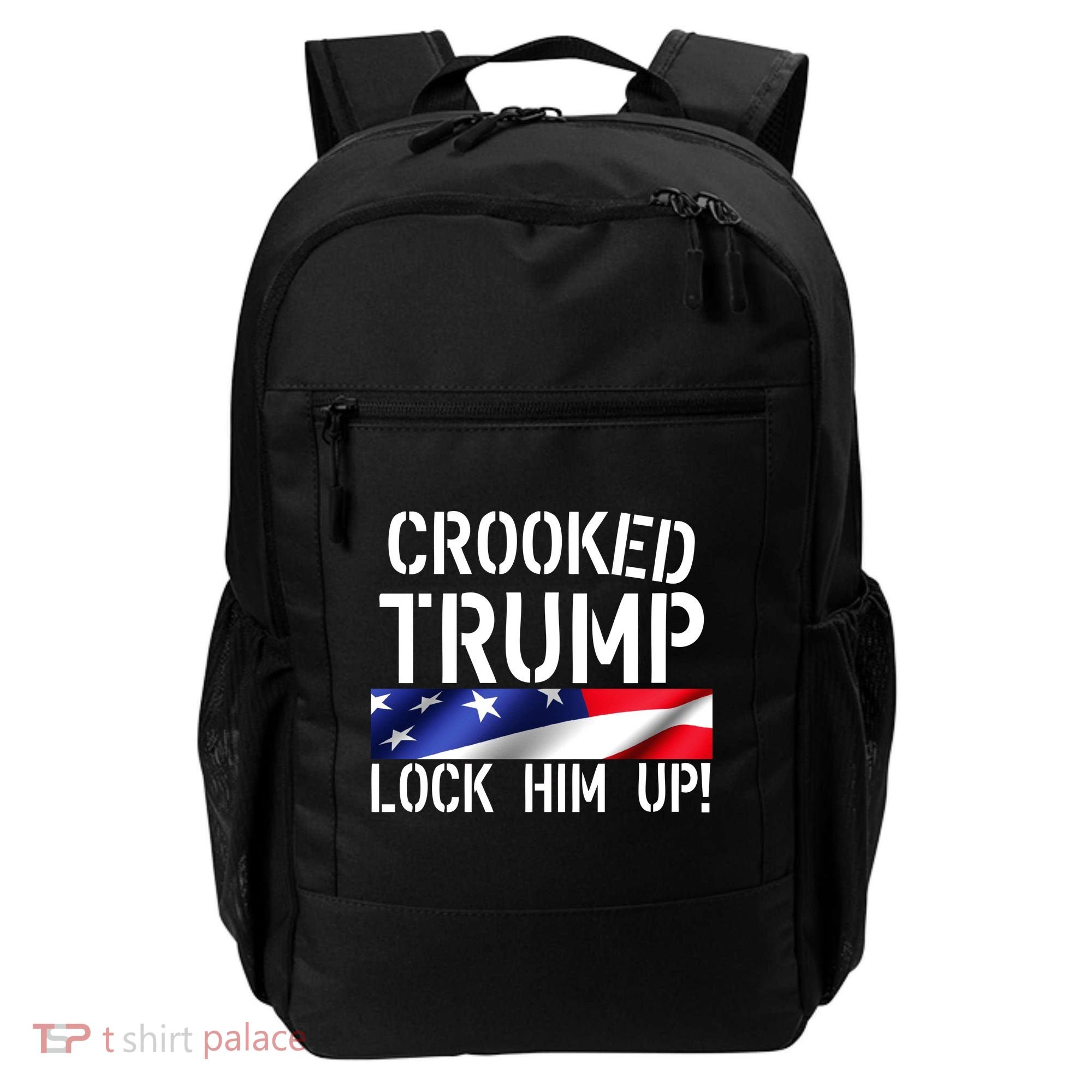 Crooked Trump Lock Him Up USA Backpack