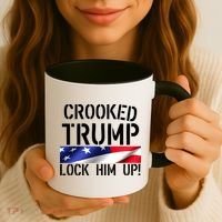 Crooked Trump Lock Him Up USA Coffee Mug thumb 3