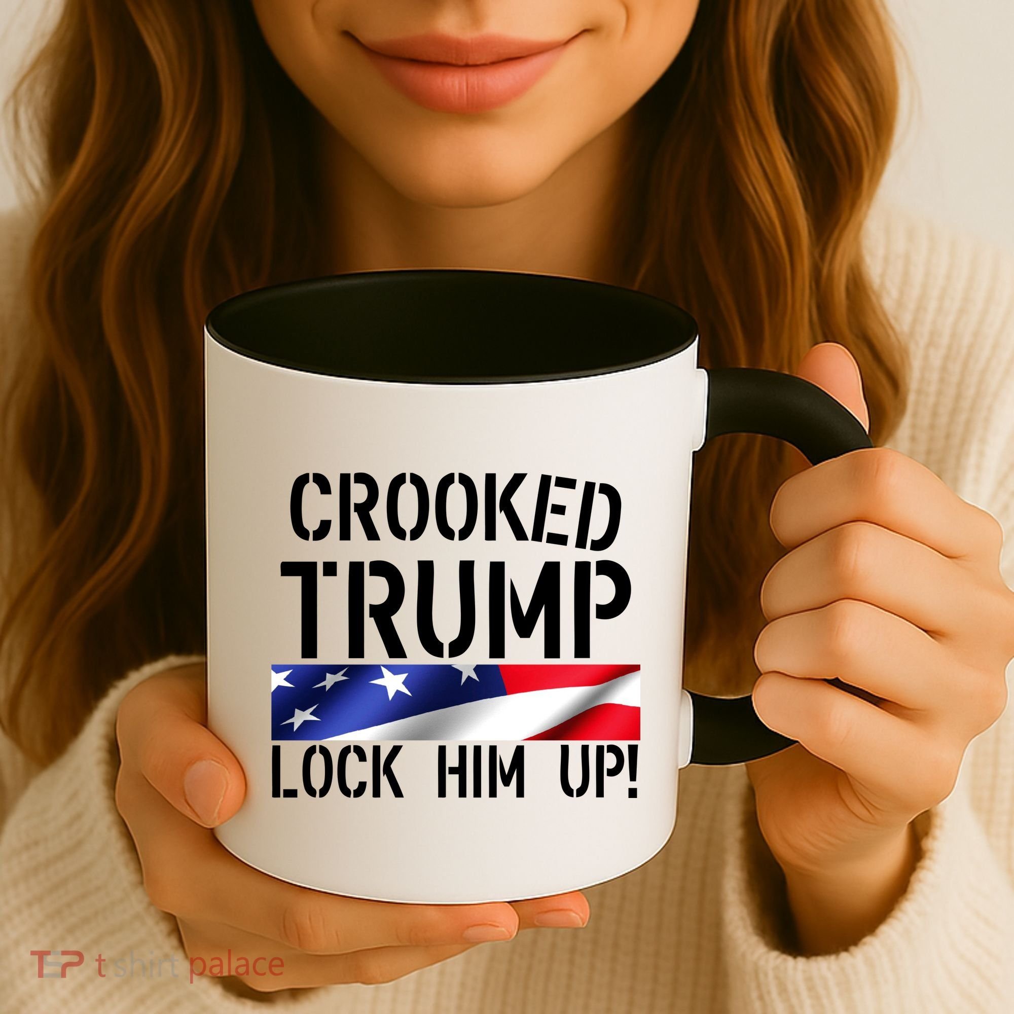 Crooked Trump Lock Him Up USA Coffee Mug