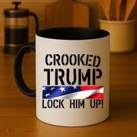 Crooked Trump Lock Him Up USA Coffee Mug thumb 4