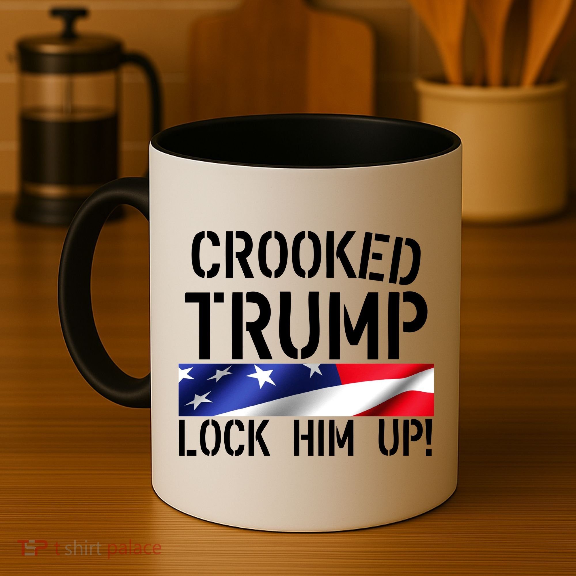 Crooked Trump Lock Him Up USA Coffee Mug