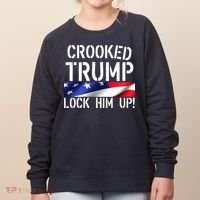 Crooked Trump Lock Him Up USA Women's Sweatshirt thumb 0