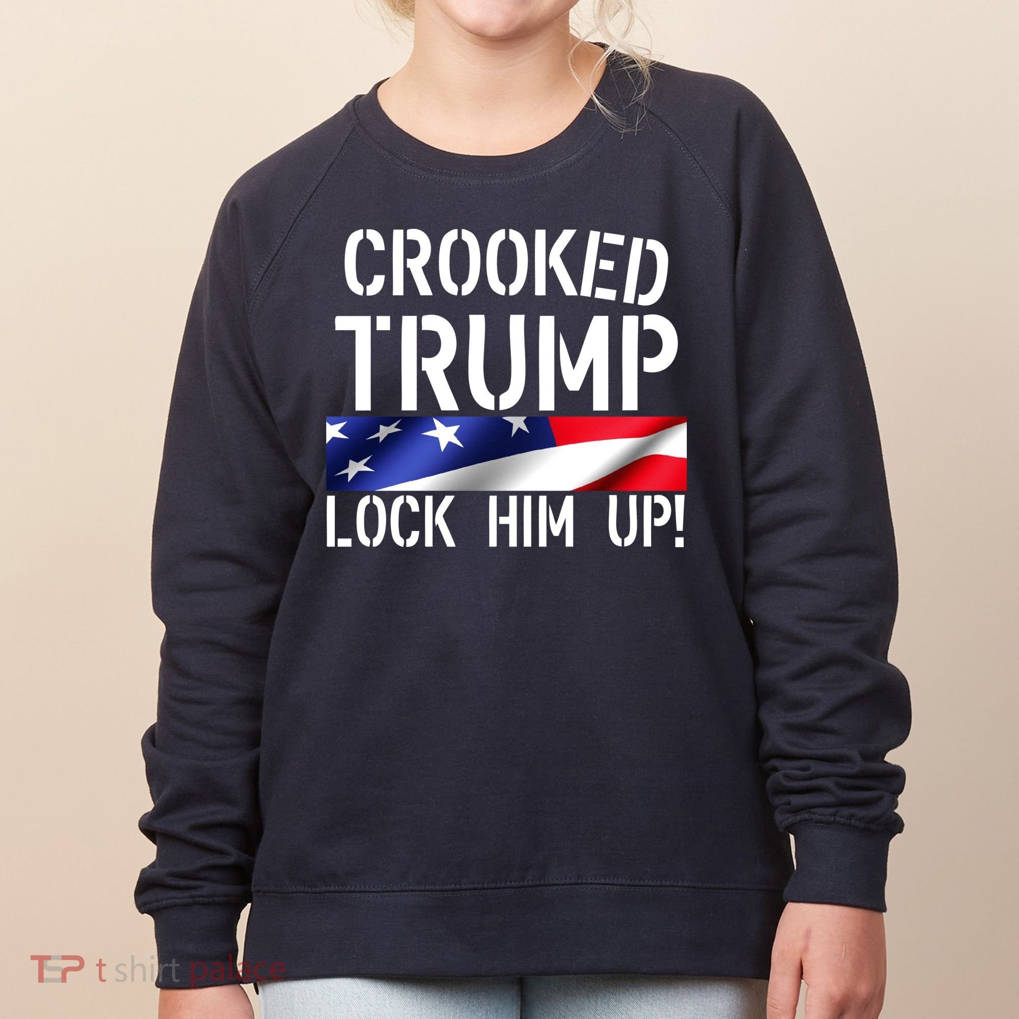 Crooked Trump Lock Him Up USA Women's Sweatshirt